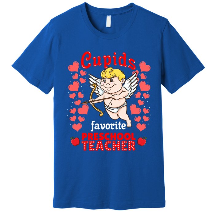 Cupids Favorite Preschool Teacher Valentines Day Gift Premium T-Shirt