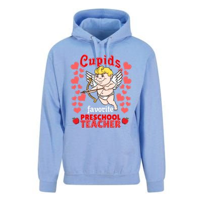 Cupids Favorite Preschool Teacher Valentines Day Gift Unisex Surf Hoodie