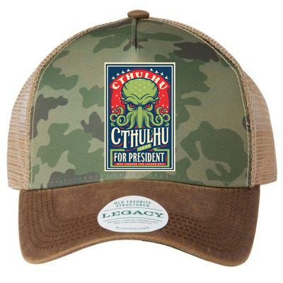 Cthulhu For President 2024 Vintage Vote So Death May Die Legacy Tie Dye Trucker Hat