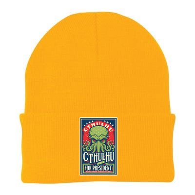 Cthulhu For President 2024 Vintage Vote So Death May Die Knit Cap Winter Beanie