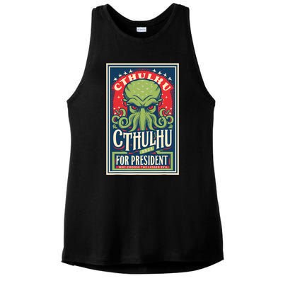 Cthulhu For President 2024 Vintage Vote So Death May Die Ladies PosiCharge Tri-Blend Wicking Tank