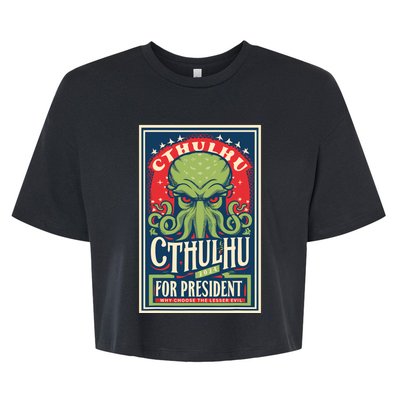 Cthulhu For President 2024 Vintage Vote So Death May Die Bella+Canvas Jersey Crop Tee