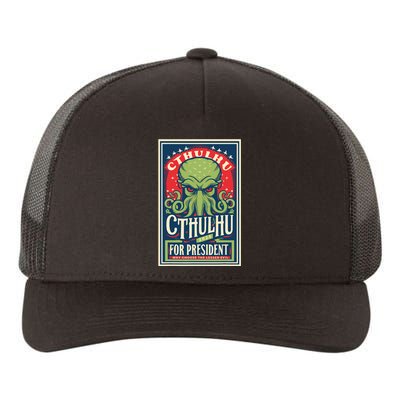 Cthulhu For President 2024 Vintage Vote So Death May Die Yupoong Adult 5-Panel Trucker Hat