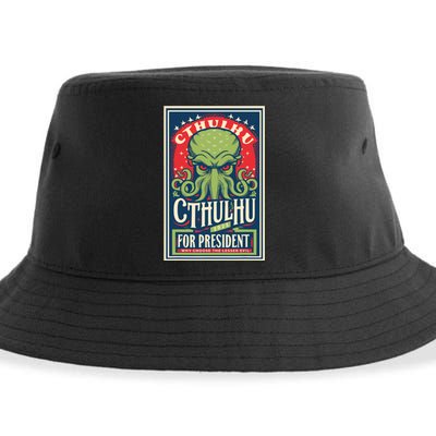 Cthulhu For President 2024 Vintage Vote So Death May Die Sustainable Bucket Hat