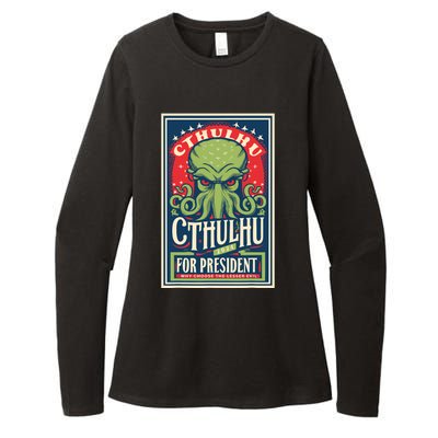 Cthulhu For President 2024 Vintage Vote So Death May Die Womens CVC Long Sleeve Shirt