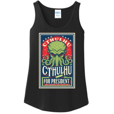 Cthulhu For President 2024 Vintage Vote So Death May Die Ladies Essential Tank