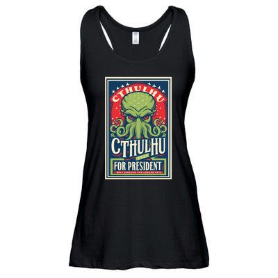 Cthulhu For President 2024 Vintage Vote So Death May Die Ladies Essential Flowy Tank