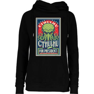 Cthulhu For President 2024 Vintage Vote So Death May Die Womens Funnel Neck Pullover Hood