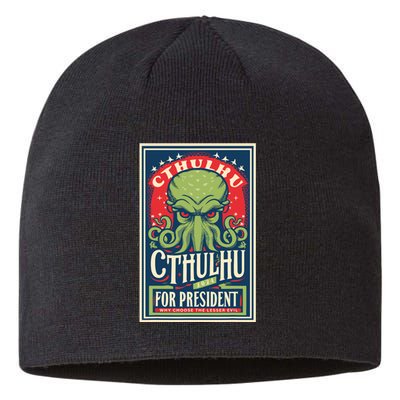 Cthulhu For President 2024 Vintage Vote So Death May Die Sustainable Beanie