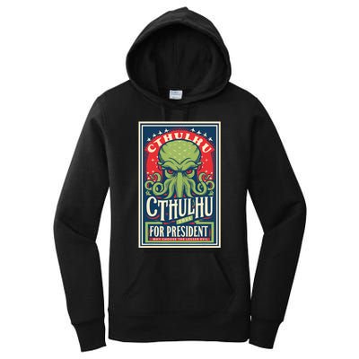 Cthulhu For President 2024 Vintage Vote So Death May Die Women's Pullover Hoodie