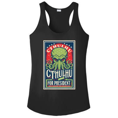 Cthulhu For President 2024 Vintage Vote So Death May Die Ladies PosiCharge Competitor Racerback Tank