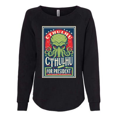 Cthulhu For President 2024 Vintage Vote So Death May Die Womens California Wash Sweatshirt