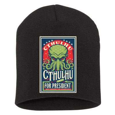 Cthulhu For President 2024 Vintage Vote So Death May Die Short Acrylic Beanie