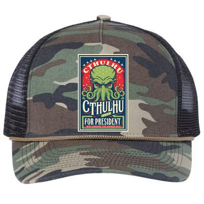 Cthulhu For President 2024 Vintage Vote So Death May Die Retro Rope Trucker Hat Cap