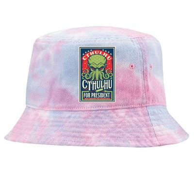 Cthulhu For President 2024 Vintage Vote So Death May Die Tie-Dyed Bucket Hat