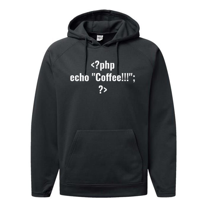 Coding For Php Echo Coffee Coder At Work Performance Fleece Hoodie