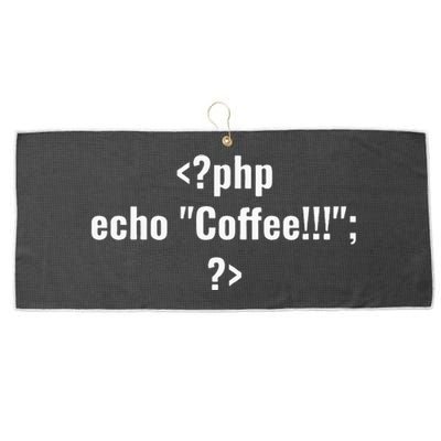 Coding For Php Echo Coffee Coder At Work Large Microfiber Waffle Golf Towel