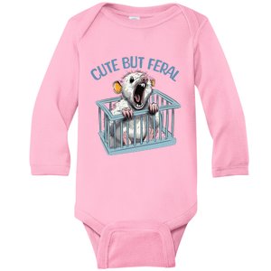 Cute Funny Possum Opossum Animal Baby Long Sleeve Bodysuit