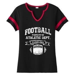 Cleveland Football Property Of Athletic Dept Ladies Halftime Notch Neck Tee