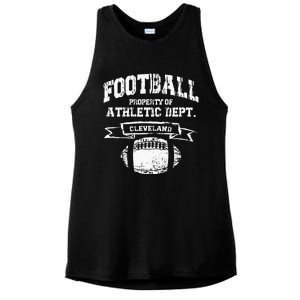 Cleveland Football Property Of Athletic Dept Ladies PosiCharge Tri-Blend Wicking Tank