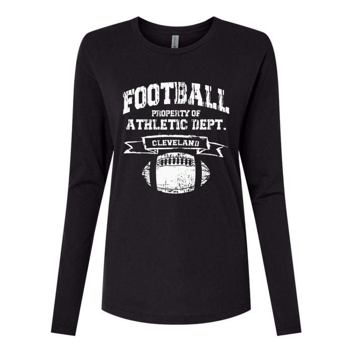 Cleveland Football Property Of Athletic Dept Womens Cotton Relaxed Long Sleeve T-Shirt