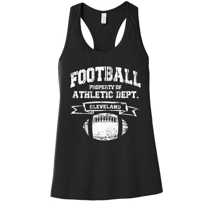 Cleveland Football Property Of Athletic Dept Women's Racerback Tank