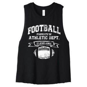 Cleveland Football Property Of Athletic Dept Women's Racerback Cropped Tank