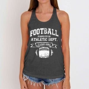 Cleveland Football Property Of Athletic Dept Women's Knotted Racerback Tank