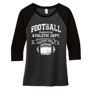 Cleveland Football Property Of Athletic Dept Women's Tri-Blend 3/4-Sleeve Raglan Shirt