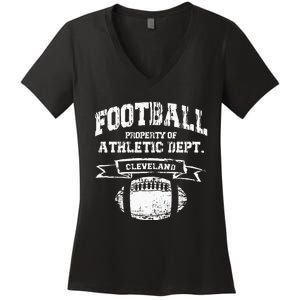 Cleveland Football Property Of Athletic Dept Women's V-Neck T-Shirt