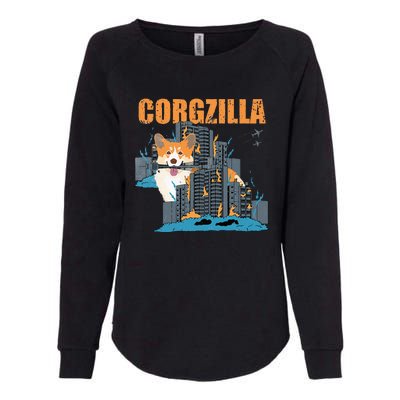 Corgzilla Funny Pembroke Welsh Corgi Pet Dog Lover Womens California Wash Sweatshirt