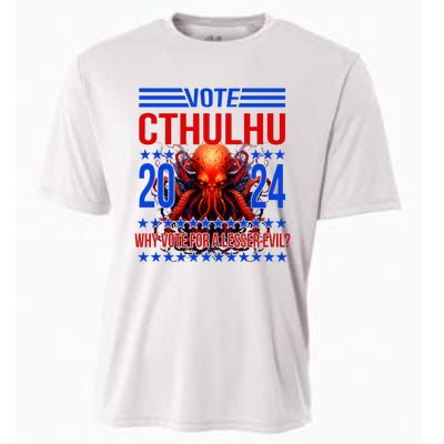 Cthulhu For President 2024 Why Vote For A Lesser Evil Cooling Performance Crew T-Shirt