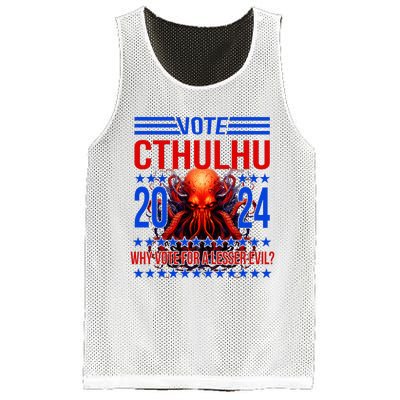 Cthulhu For President 2024 Why Vote For A Lesser Evil Mesh Reversible Basketball Jersey Tank