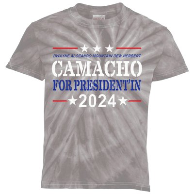 Camacho For PresidentIn 2024 Presidential Election Humor Kids Tie-Dye T-Shirt