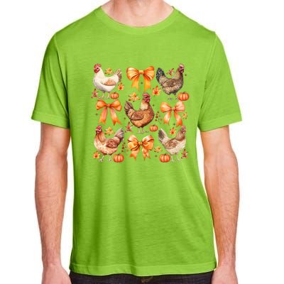 Chicken Fall Pumpkin Coquette Bow Adult ChromaSoft Performance T-Shirt