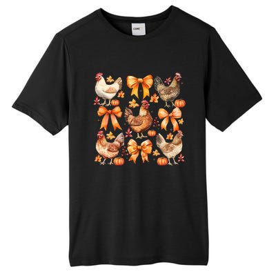 Chicken Fall Pumpkin Coquette Bow Tall Fusion ChromaSoft Performance T-Shirt