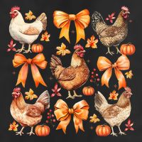 Chicken Fall Pumpkin Coquette Bow 11oz C Handle Ceramic Mug