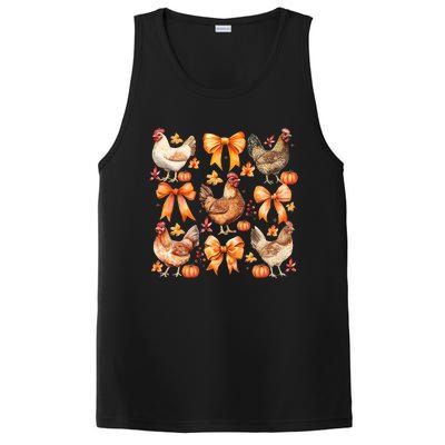 Chicken Fall Pumpkin Coquette Bow PosiCharge Competitor Tank