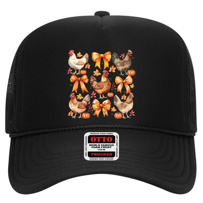 Chicken Fall Pumpkin Coquette Bow Trucker Hat