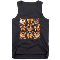 Chicken Fall Pumpkin Coquette Bow Tank Top