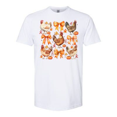 Chicken Fall Pumpkin Coquette Bow Softstyle CVC T-Shirt