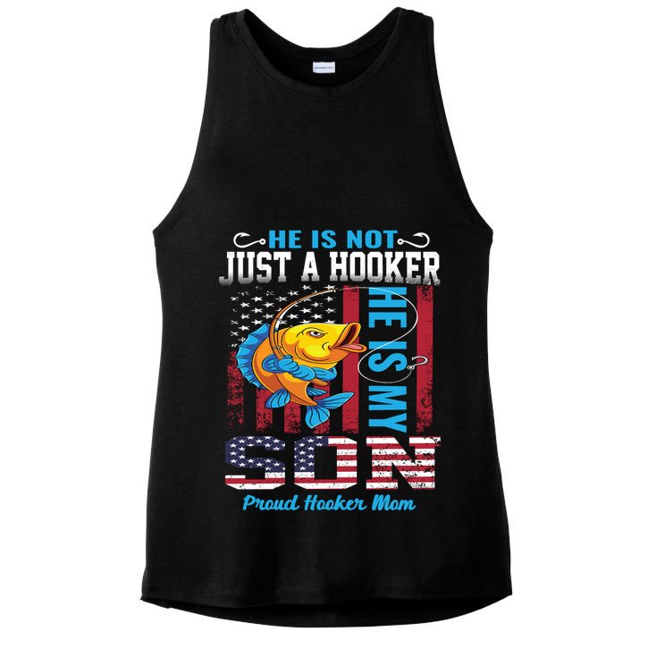 Cool Fishing Proud Hooker Mom Ladies PosiCharge Tri-Blend Wicking Tank