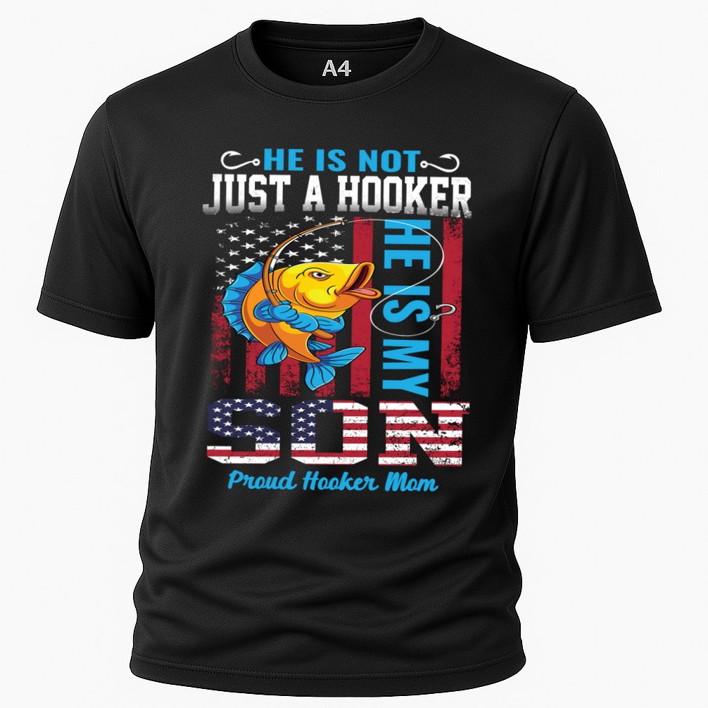 Cool Fishing Proud Hooker Mom Cooling Performance Crew T-Shirt