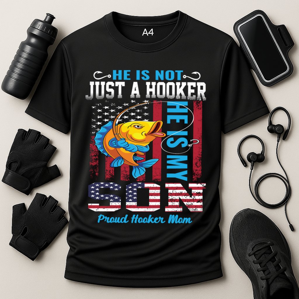 Cool Fishing Proud Hooker Mom Cooling Performance Crew T-Shirt