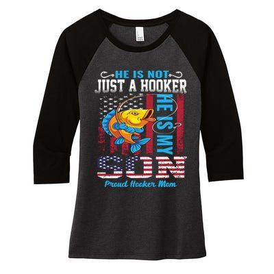 Cool Fishing Proud Hooker Mom Women's Tri-Blend 3/4-Sleeve Raglan Shirt