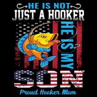 Cool Fishing Proud Hooker Mom Kids T-Shirt