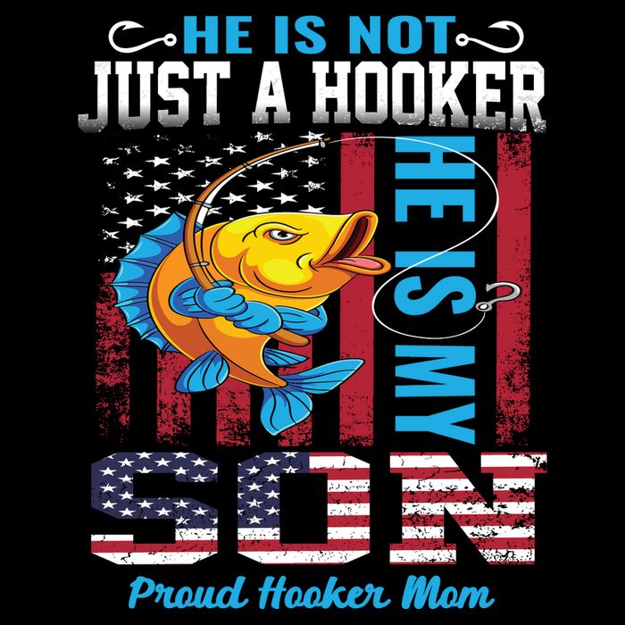 Cool Fishing Proud Hooker Mom Kids T-Shirt