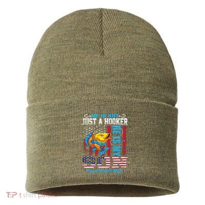 Cool Fishing Proud Hooker Mom Sustainable Knit Beanie
