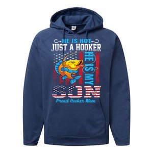 Cool Fishing Proud Hooker Mom Performance Fleece Hoodie