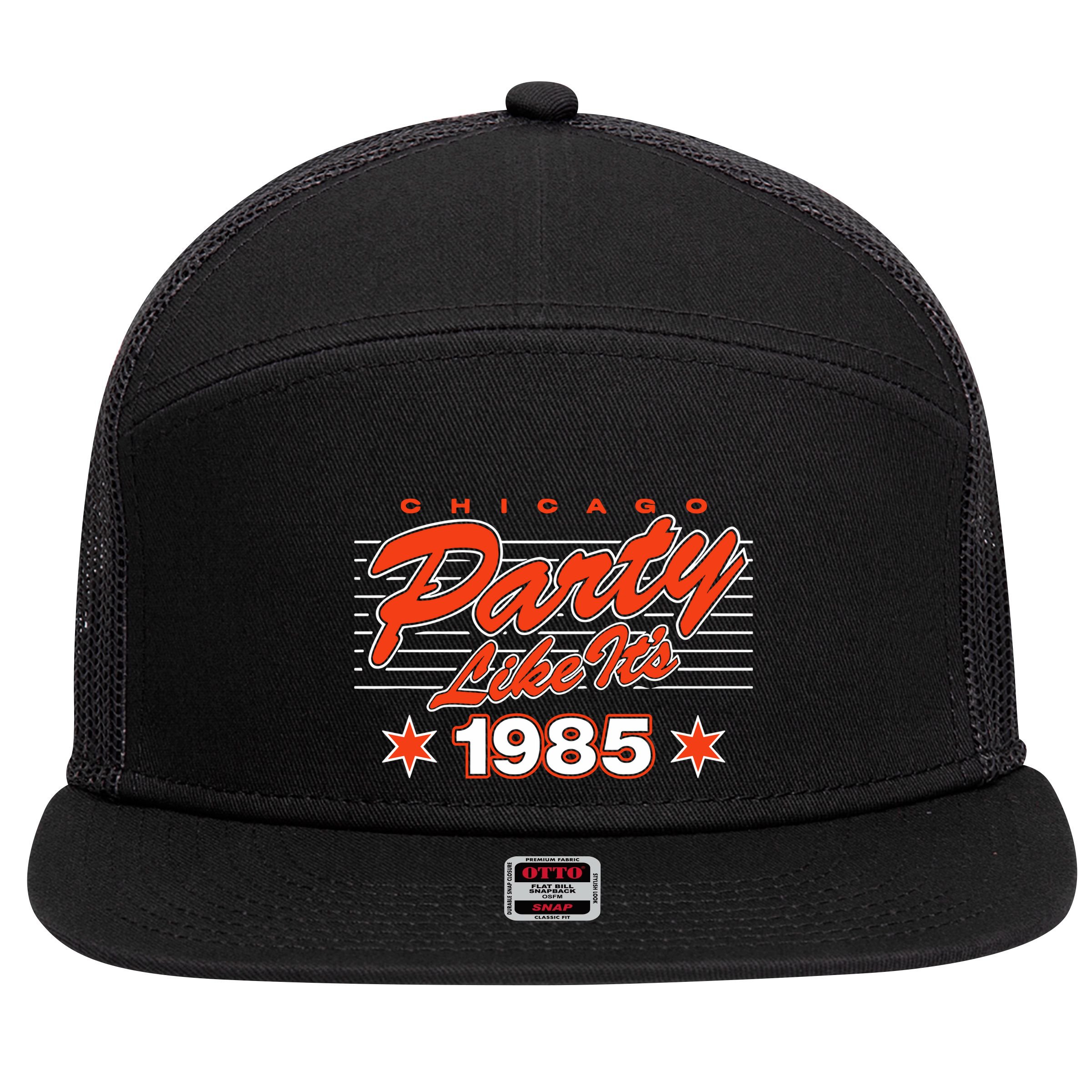 Chicago Football Party Like It’S 1985 7 Panel Mesh Trucker Snapback Hat